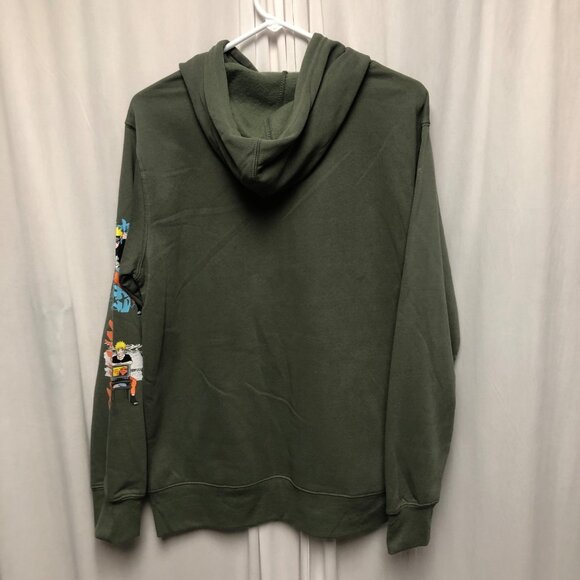 Naruto Shippuden Collection Green Hoodie Mens Size Medium 38-40 Anime Graphic - Picture 3 of 7